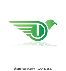 Eagle Wings Logo Initials I, I Logo, Bird Letter I Logo