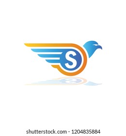 Eagle Wings Logo Initials S, S Logo, Bird Letter S Logo