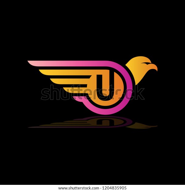 Eagle\
Wings Logo Initials U, U Logo, Bird Letter U\
Logo