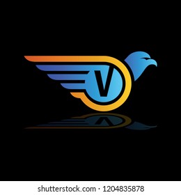 Eagle Wings Logo Initials V, V Logo, Bird Letter V Logo