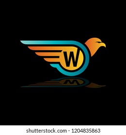 Eagle Wings Logo Initials W, W Logo, Bird Letter W Logo