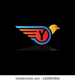 Eagle Wings Logo Initials Y, Y Logo, Bird Letter Y Logo