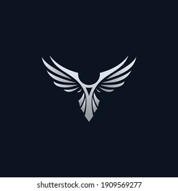 eagle wings masculine concept logo designs vector