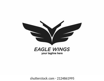 eagle wings modern logo design Vector	
