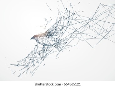 Eagle wings, points, lines and connected to form, vector illustration. Eagle wings, points, lines and connected to form, vector illustration.
