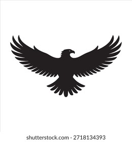 Águila con alas Vector de silueta.