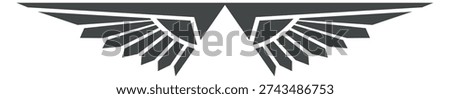 Eagle wings symbol. Black flight and freedom logo