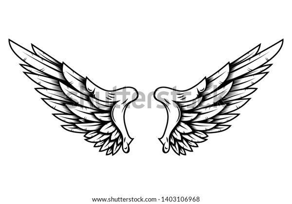 Wonderlijk Eagle Wings Tattoo Style Isolated On Stock Vector (Royalty Free UX-06