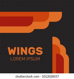 Eagle wings vector. Wings angel isolated. Bird wings cartoon art set