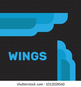 Eagle wings vector. Wings angel isolated. Bird wings cartoon art set