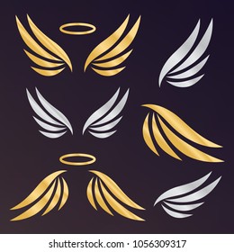 Eagle wings vector. Wings angel isolated. Bird wings cartoon art