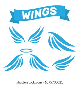 Eagle wings vector. Wings angel isolated. Bird wings cartoon art