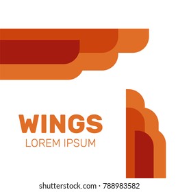 Eagle wings vector. Wings angel isolated. Bird wings cartoon art set