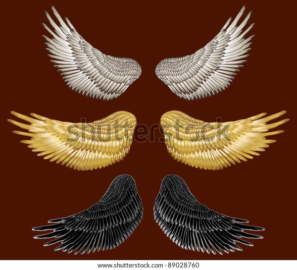 Eagle Wings Vector Drawing Stock Vector (Royalty Free) 89028760