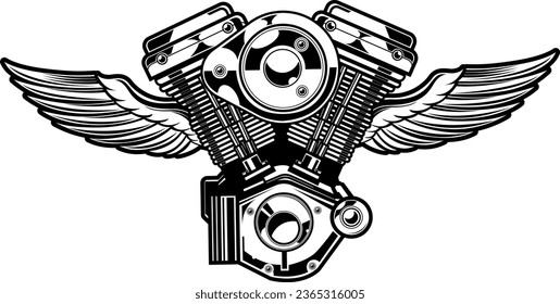 eagle with wings vector illustration line black 