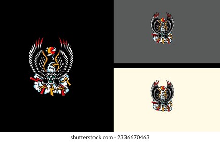 eagle and wings vector mascot design