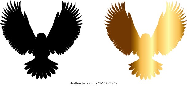 Adler mit Flügeln, Vektorsilhouette 