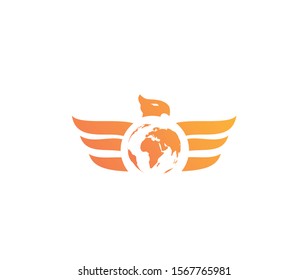 Eagle world wings logo design