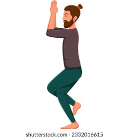 Eagle yoga asana pose illustration yoga asana pose illustraion for ui, ux, web, app, brochure, flyer and presentation design, etc.