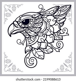 Eagle zentangle arts isolated on white background