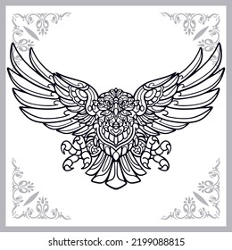 Eagle zentangle arts isolated on white background