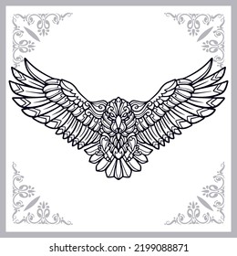 Eagle zentangle arts isolated on white background