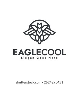EagleCool Lineart Logo Design-Vorlage