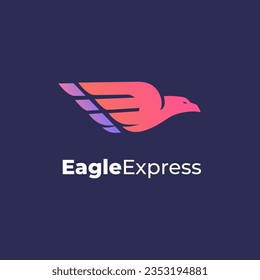 EagleExpress - Eagle going straight with spanning wings business logo templates