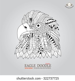 eagle.head of eagle.eagle hand draw  doodle. vector illustration