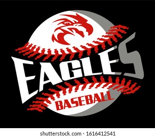 eagles baseball team design with stitches and mascot head for school, college or league