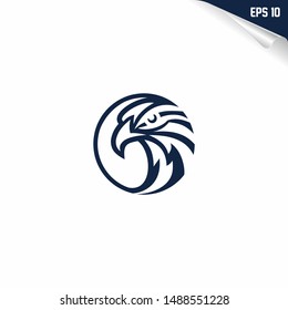 Eagles circle head logo design template