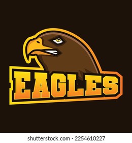 eagles esports and mascot gaming logo template vector