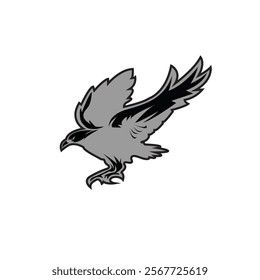 Eagles fly in the air and will glide to the ground. The eagle flies in search of its next meal. Vector illustration isolated on white background