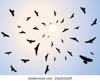 eagles flying in sky war scene