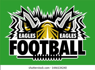 Eagles Football Team Design With Mascot Eye Black For School, College Or League