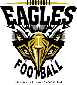 eagles football team design with mascot face for school, college or league