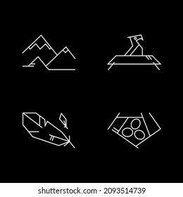 Eagles, Hawks, Falcons icon set. Animal themed line icons. Minimalist style in monoline vector. Abstract Silhouette Falcon Eagle Logo Vector Template.	