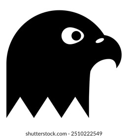 Eagle's head bald of prey icon black color vector illustration image flat style