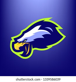 Eagles Head for esport and sport mascot isolated on dark Blue Background