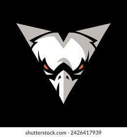 the eagle's head forms the letter v