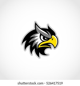 Eagle's head logo for a sport team. Vector illustration.