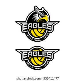 Eagle's head logo for a volleyball team. Vector illustration.