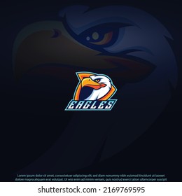 Eagles head shield mascot best logo design good use for symbol identity emblem badge and more