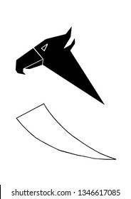 eagle's head in silhouette - falcon's head - vector - for emblem, logo, mascot, symbol etc
