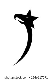 eagle's head in silhouette - falcon's head - vector - for emblem, logo, mascot, symbol etc
