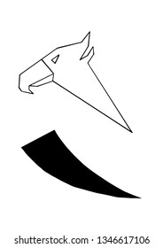 eagle's head in silhouette - falcon's head - vector - for emblem, logo, mascot, symbol etc