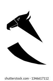 eagle's head in silhouette - falcon's head - vector - for emblem, logo, mascot, symbol etc