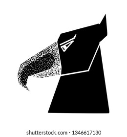 eagle's head in silhouette - falcon's head - vector - for emblem, logo, mascot, symbol etc