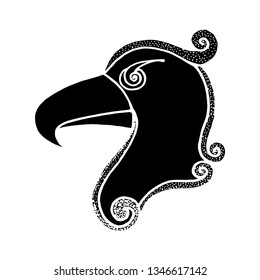 eagle's head in silhouette - falcon's head - vector - for emblem, logo, mascot, symbol etc