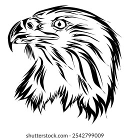 Eagle's head silhouette. Perfect for stickers, icons, logos and elements or advertising ornaments